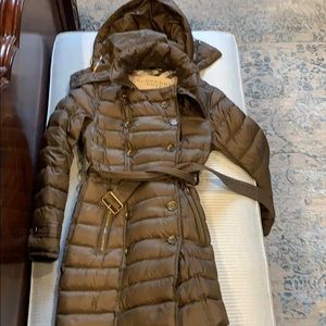 Burberry army green bubble coat